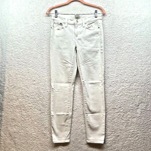 J Crew Womens Toothpick Jeans 26 White Stretch Denim Low Rise Skinny Denim